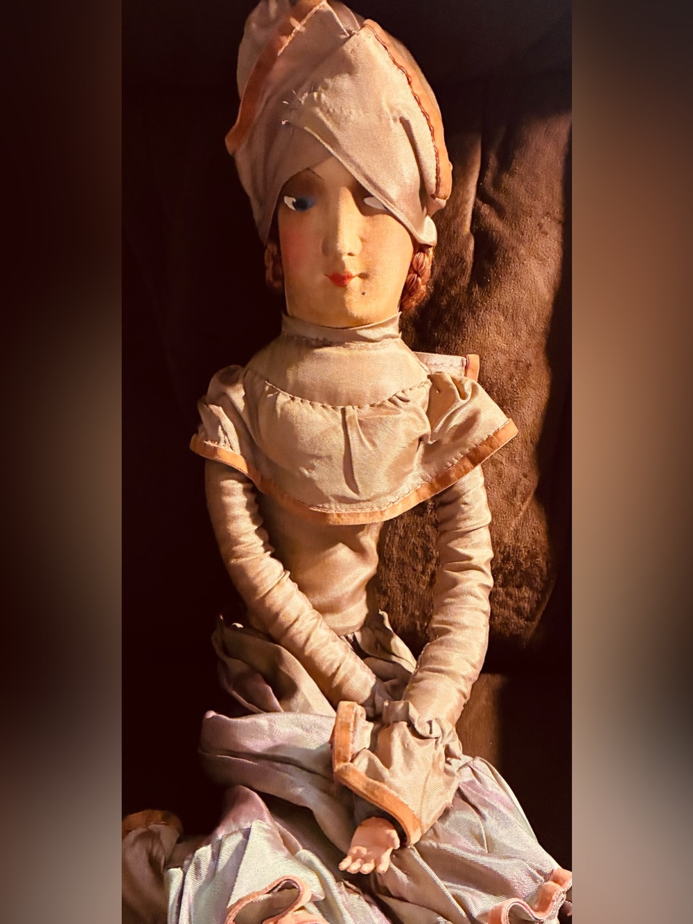 Amazing Antique German Boudoir Doll- Hand Painted